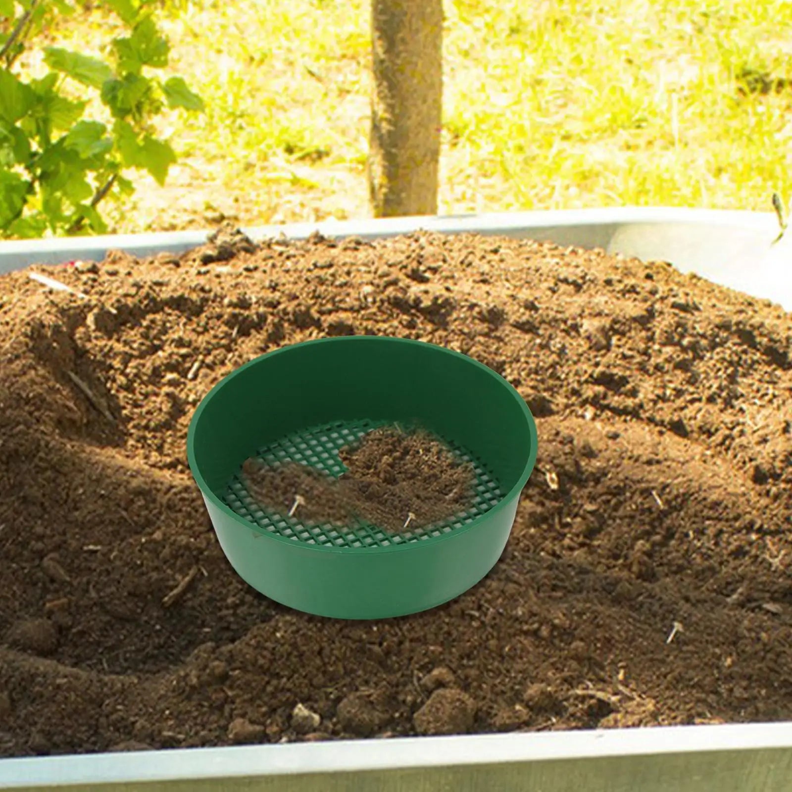 Rock Garden Sieve Round Lightweight Soil Dirt Sifter for Yard Gardening