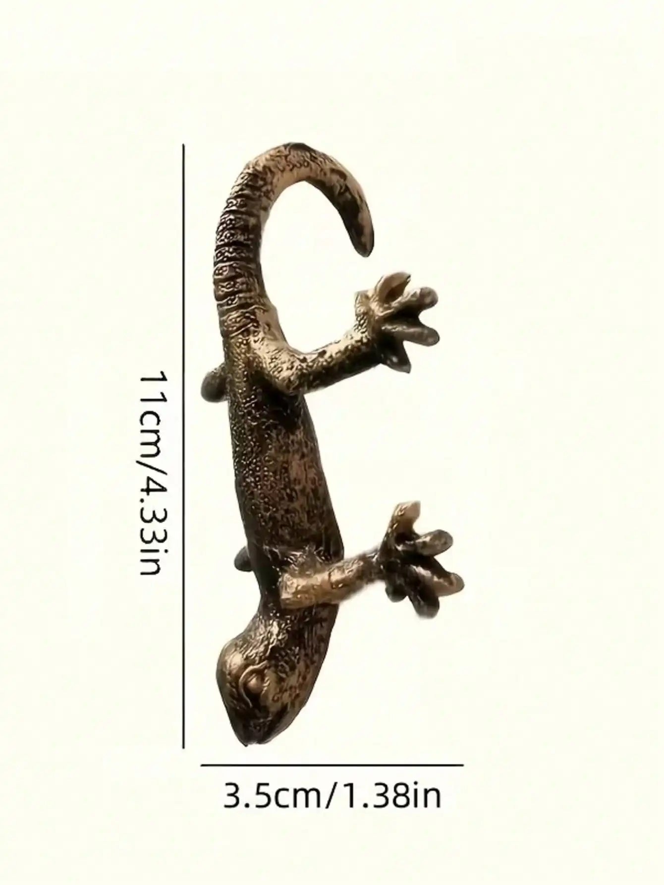 1pc Charming Bronze Gecko Wall Hanging - Resin Animal Statue for Outdoor Spaces, Perfect Holiday Decoration