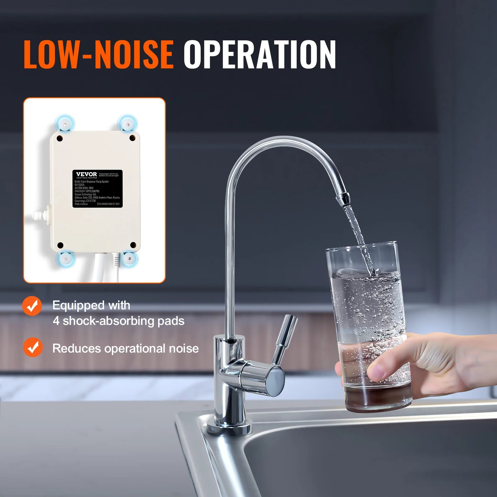 SucceBuy 5 Gallon Bottled Water Dispenser Pump System Automatic Electric Single Inlet Compatible Use w/ Tea Machine Refrigerator