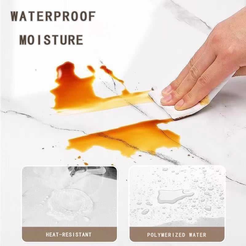 1 Roll Marble Thick Foam Bedroom Wallpaper Imitation Ceramic Tile Self-Adhesive Wallpaper Kitchen Anti Oil Stain Wall Sticker