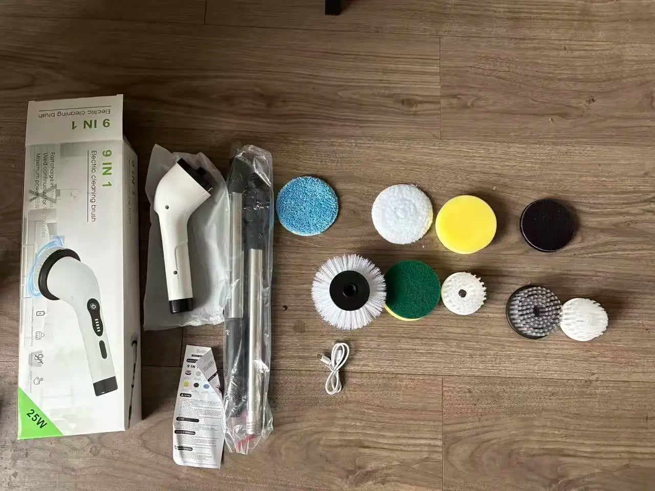 Multifunctional Wireless Electric Spin Scrubber, Cordless Rotating Cleaning Brush for Bathroom, Kitchen, Window & Car Use.