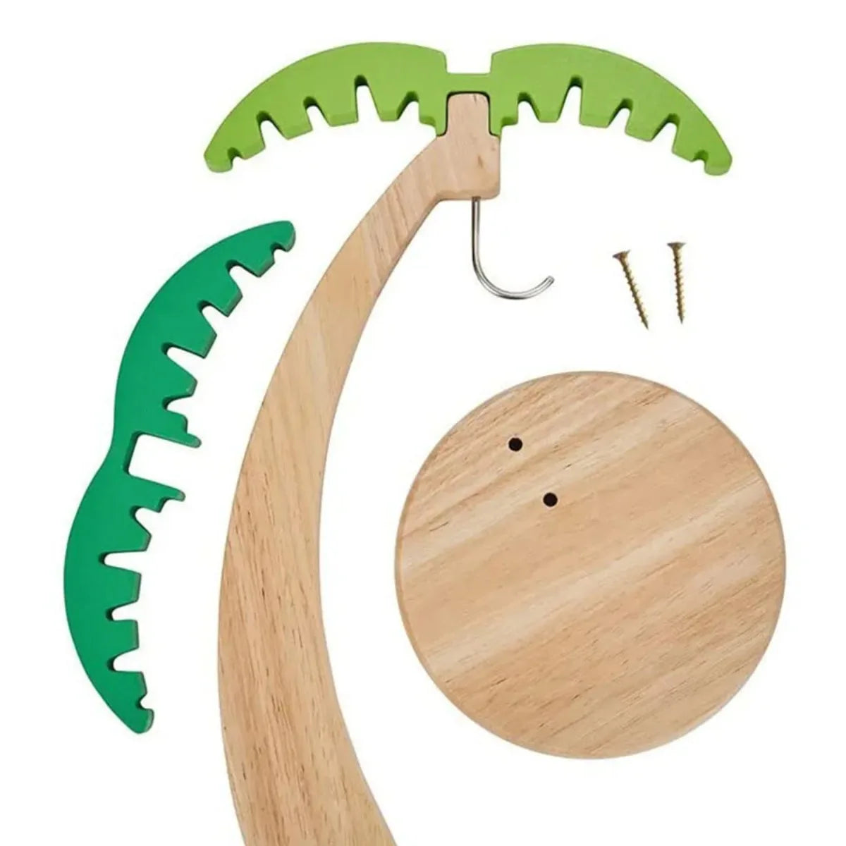 Hanging Wooden Banana Rack Simulated Leaf Decorative Fruit Vertical Storage Rack with Hook Home Kitchen Decorations