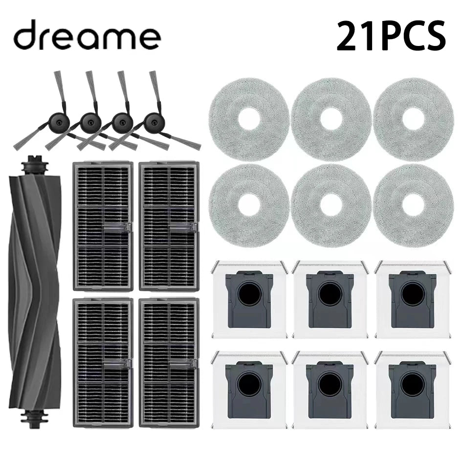 Dreame X40 Ultra / X40 Pro / L40 Ultra Robot Vacuum Spare Parts Main Side Brushes Mop Cloths HEPA Filters Dust Bags Accessories