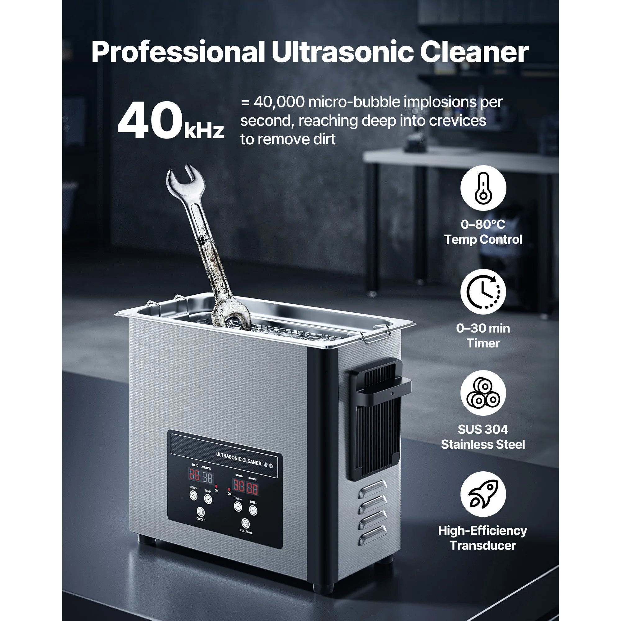 SucceBuy 6L 10L 15L 30L Ultrasonic Cleaner Stainless Steel Ultrasonic Cleaning Bath Machine for Watches Razors Jewelry Coins