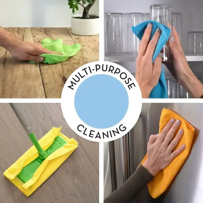 5/10/20/50pcs Microfiber Cleaning Cloth, Dishwashing Cloth Household Rag Kitchen Bathroom Cleaning Towel Durable Absorbent Towel