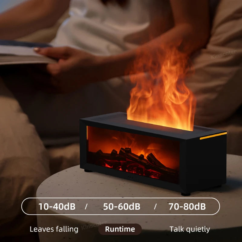 Fireplace Aroma Essential Oil Diffuser Colorful Flame Air Humidifier with Timer Remote for Home Bedroom Office Festival Gifts