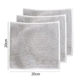5/10/20Pcs Metal Wire Scouring Pads, Scratch‑Resistant Reusable Woven Cleaning Cloths Wet‑Dry Use For Pots Sink Stove Tableware Kitchen Use