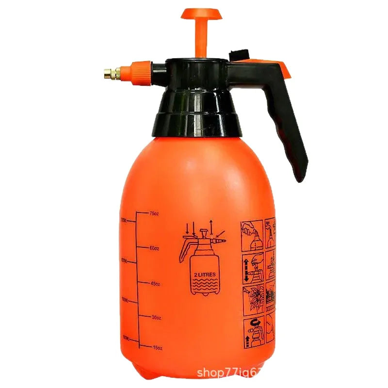 1 Pack Handheld Pump Sprayer, Garden Pressure Water Spray Bottle with Adjustable Brass Nozzle for Garden Lawn 2 Spray Mode
