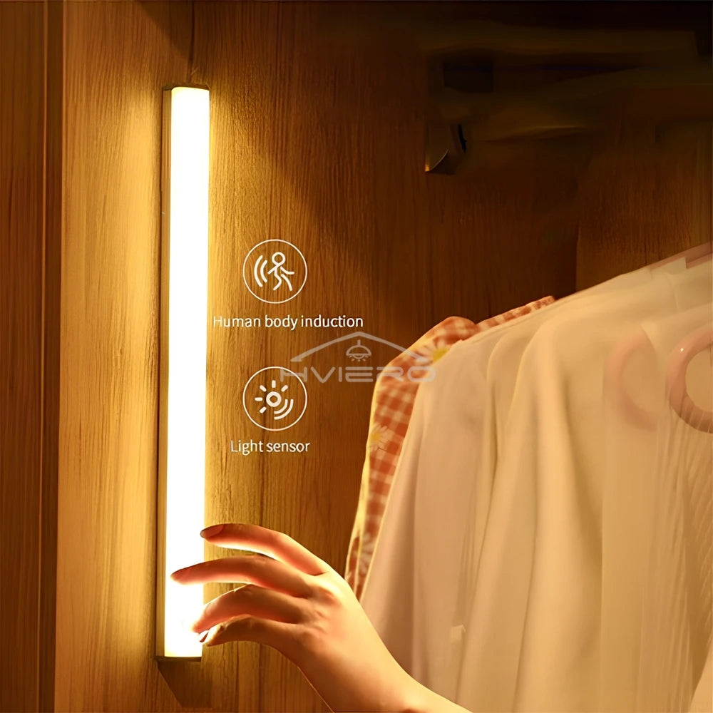Clearance_Night Lights Motion Sensor Wireless LED Lamp USB Rechargeable Magnetic For Wardrobe Room Closet Kitchen Aisle Tube Det