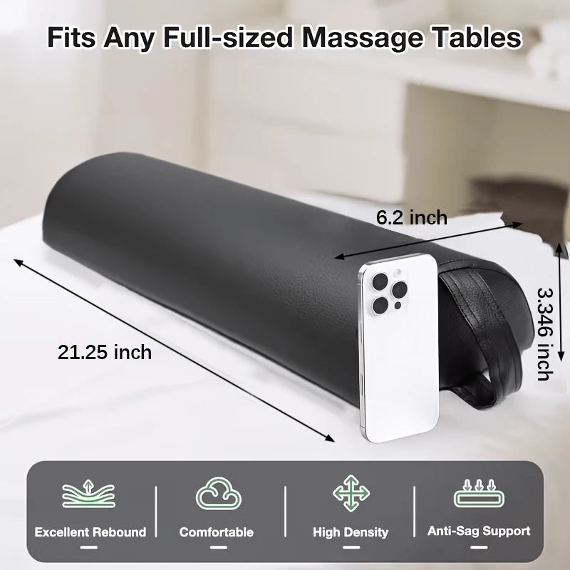 Semi-Circular Massage Table Support Cushion with Handles, Leg Positioning Pad for Massage Bed, Relief for Knee Neck Back
