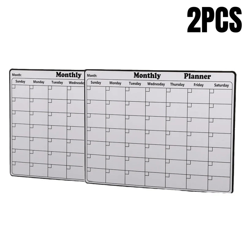 1/2Pcs Magnetic Refrigerator Dry Erase Calendar Monthly Planner Whiteboard Record Message Board Memo Pad Kitchen Fridge Decor