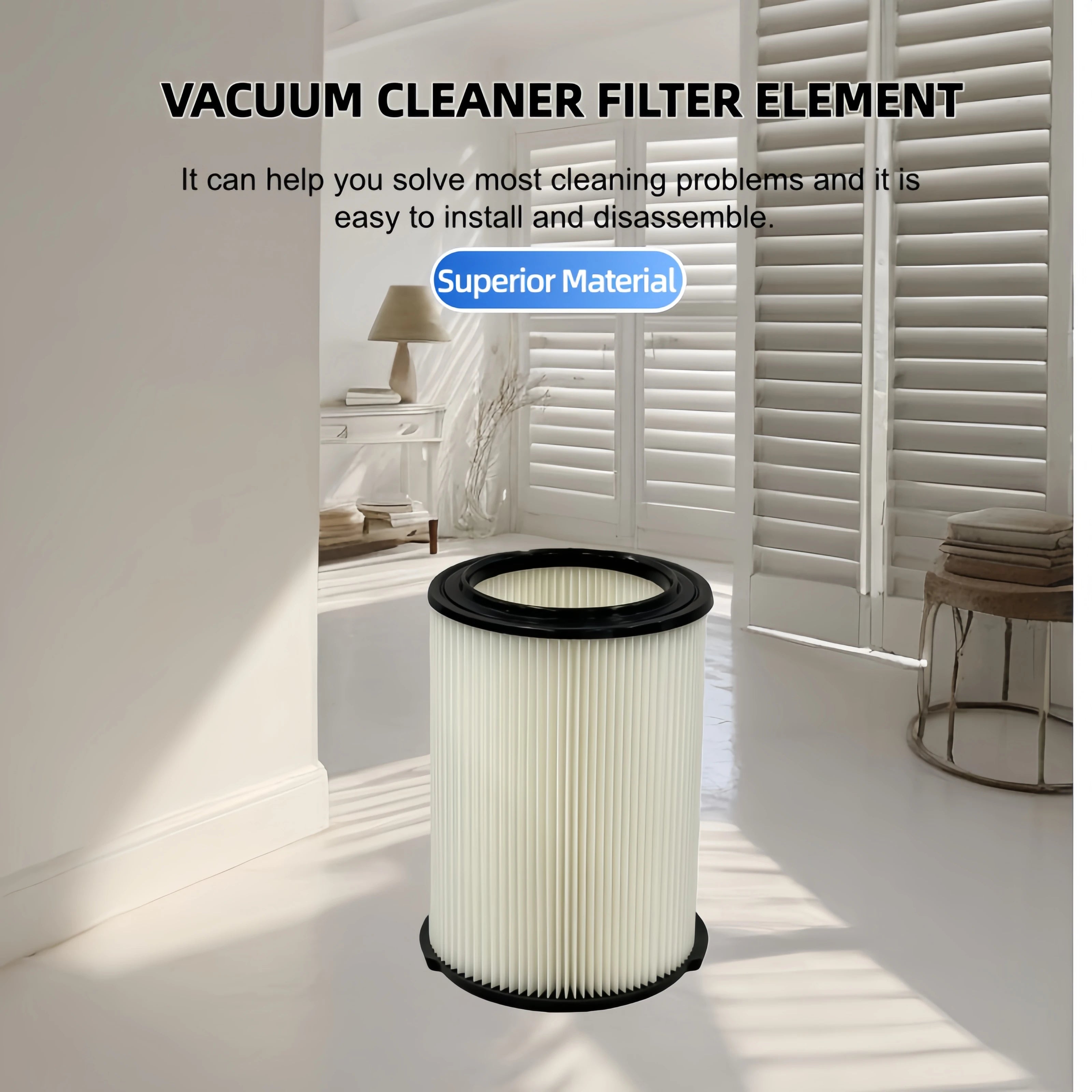 VF4000 Wet/Dry Vacuum Replacement Filter – Easy to Install, High-Efficiency Dust Removal for RIDGID 5-20 Gallon Models
