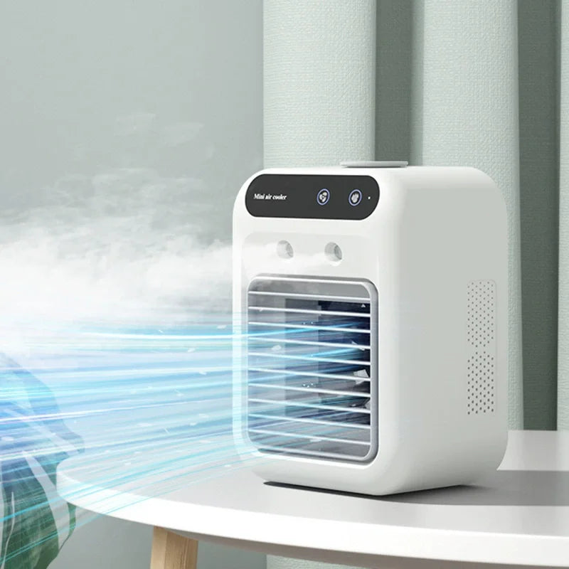 Portable Mini Desktop Air Cooler USB Rechargeable Personal Air Conditioner Fan Quiet Humidifying Mist Cooling For Home Office