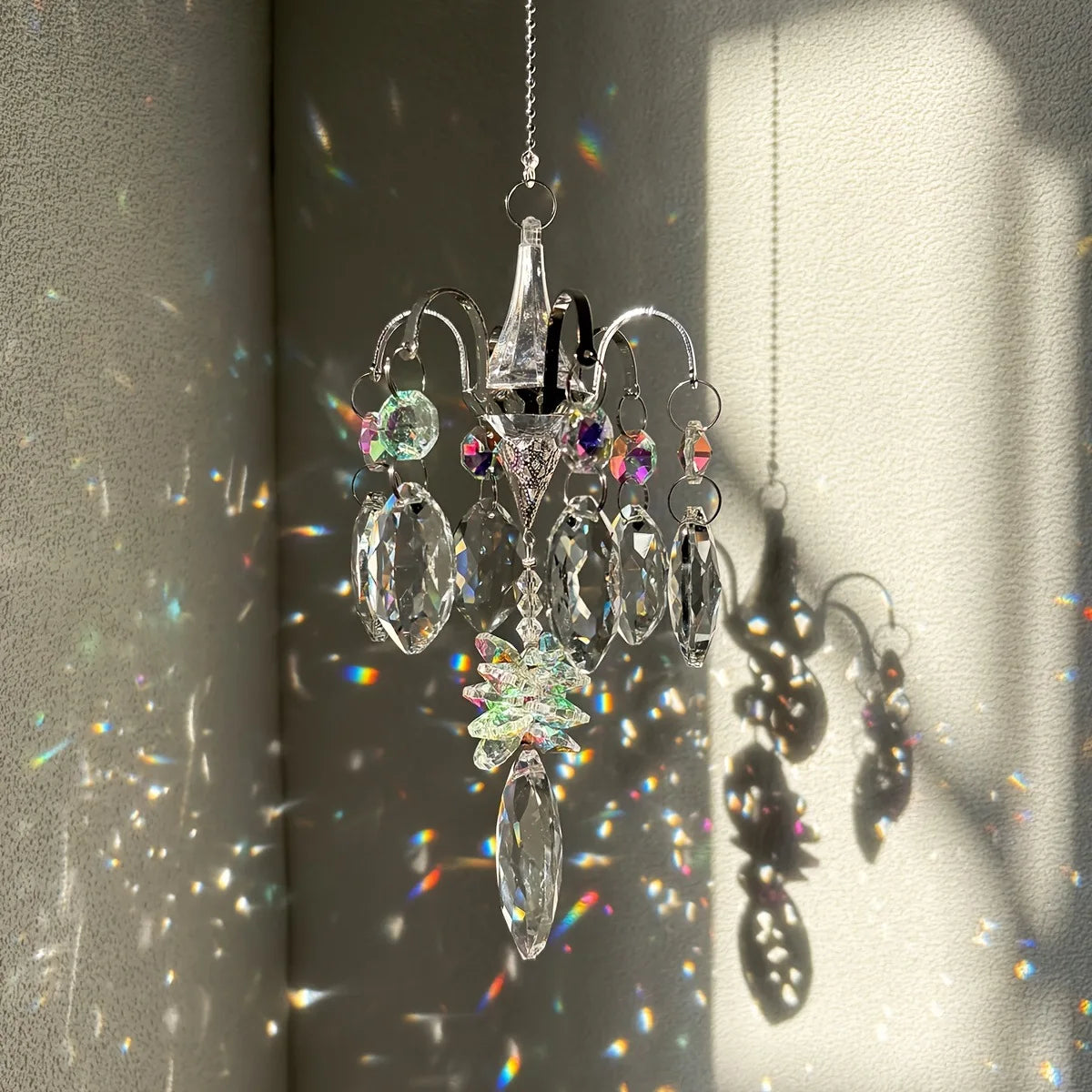 Crystal Sun Catcher Hanging Crystal Glass Suncatcher Rainbow Prism Suncatchers Window Balcony Garden Outdoor Crystal Decoration