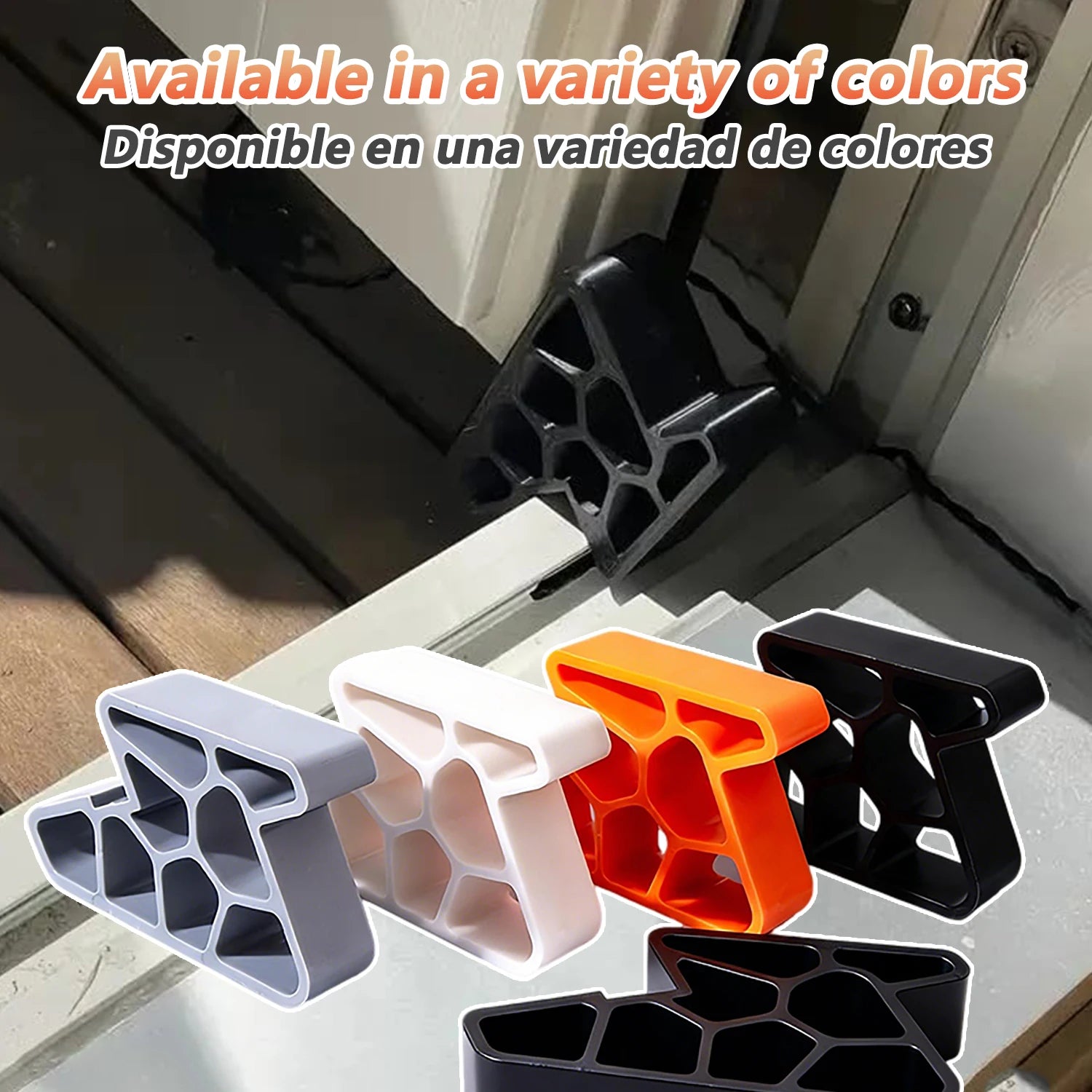 Heavy Duty Door Stopper Non-Slip Balcony Window Door Wedge Easy Install for Home Office Bathroom Kitchen, Track Lock & Anti-Slam