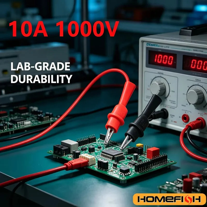 Multimeter Tester Accessories 2 Red and Black Wire Clips Ac/Dc Rated 10A 1000V Suitable for Multimeter Tools