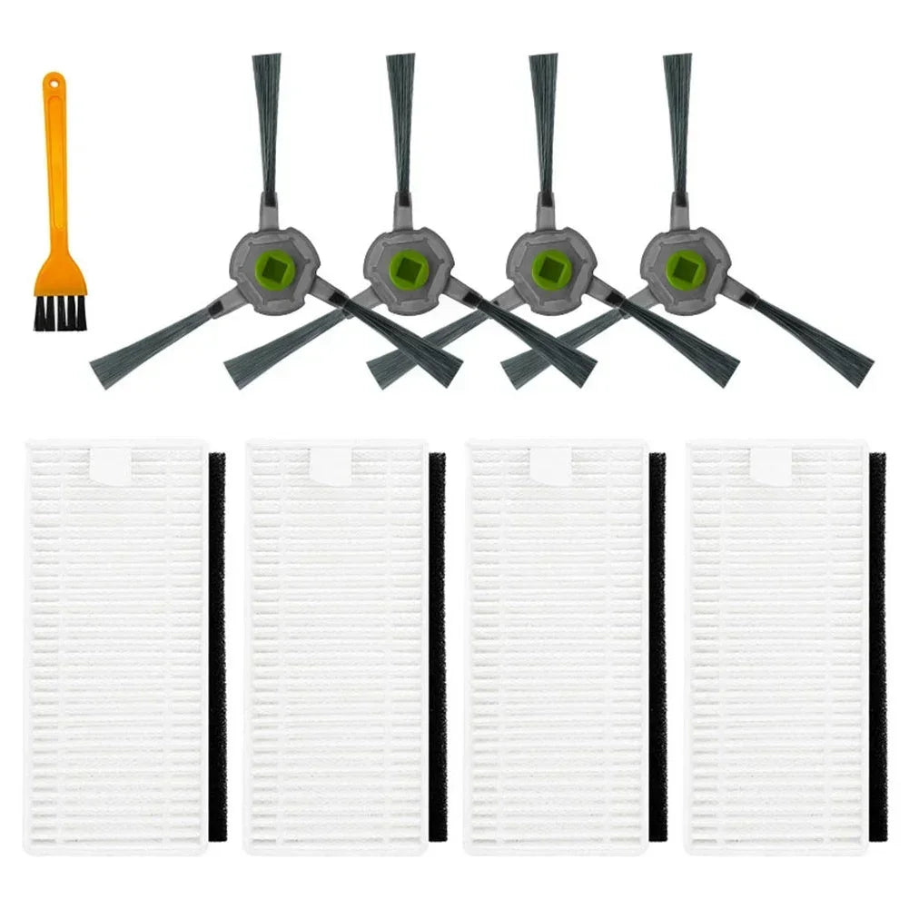 4pcs Side Brush+4pcs Filter+1pc Cleaning Brush For U180 M210 Pro M201 L3 Robot Vacuum Cleaner Replacement Spare Parts