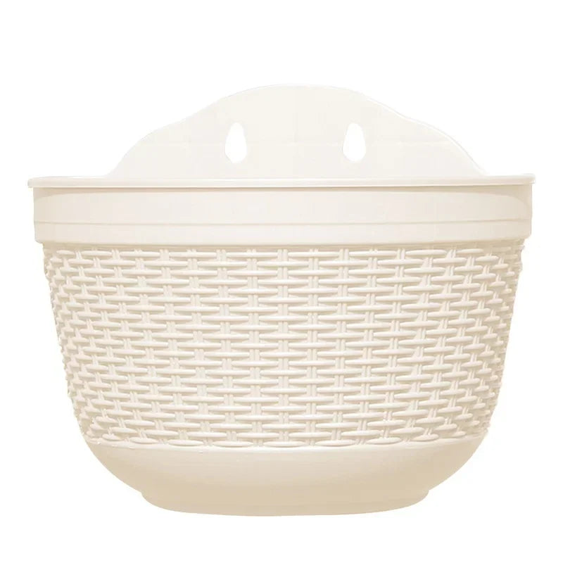 Imitation Rattan Woven Creative Flower Pot Garden Flower Pot Flower Pot Wall Hanging Plant Planting Pot Basket Courtyard Balcony