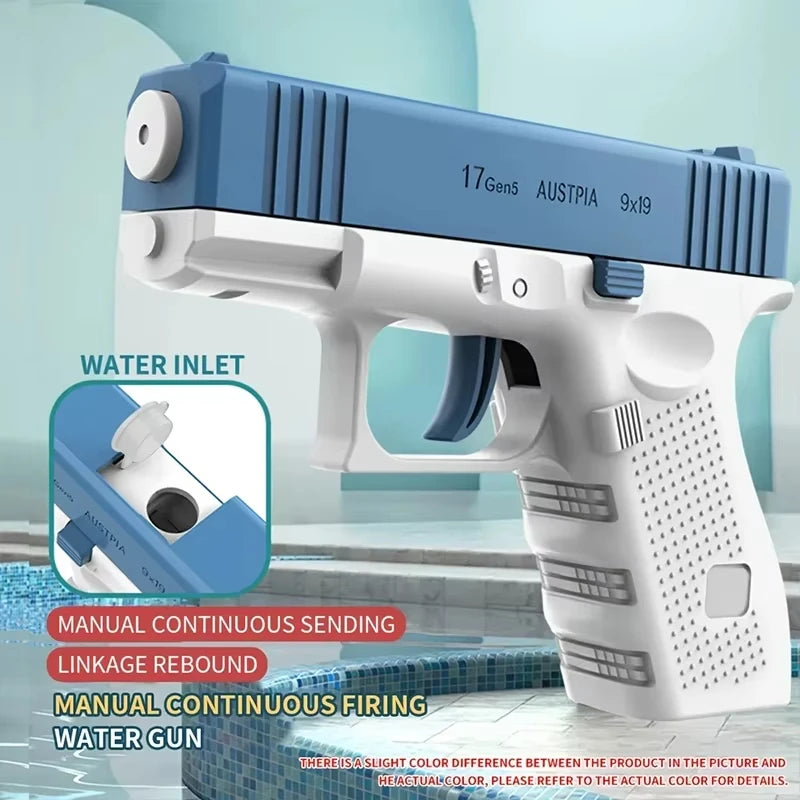 Rechargeable Electric Water Gun, Automatic & Manual Dual Mode Water Blaster, 32 FT Long Range Water Toy for Kids Adults