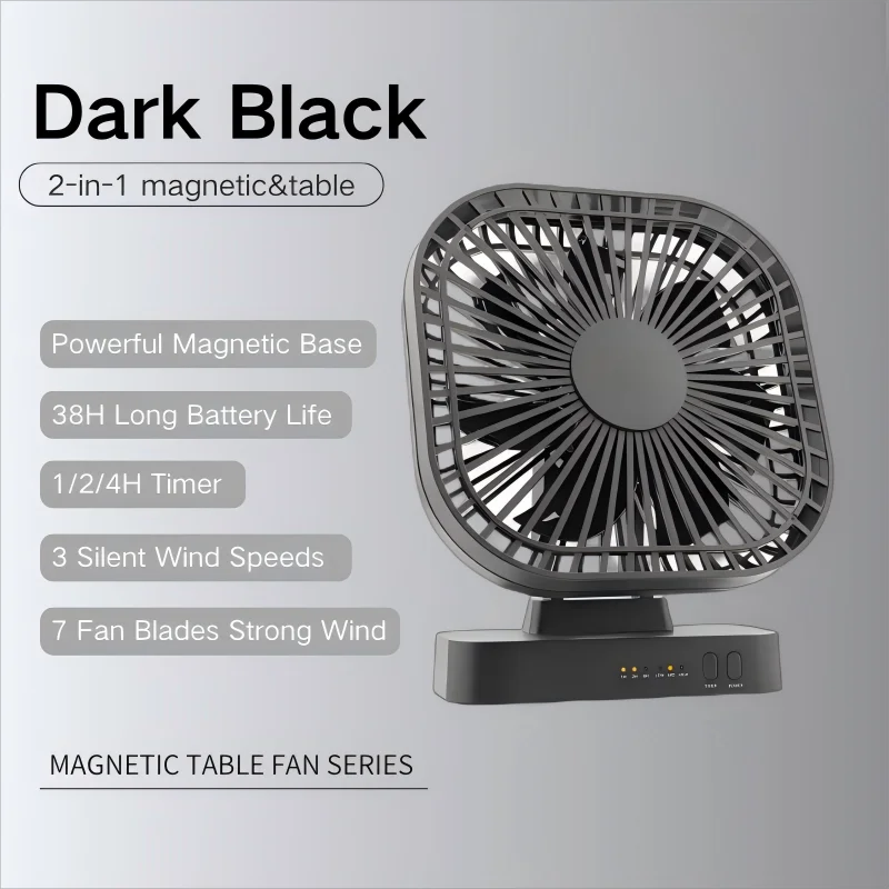 OPOLAR 5000mAh Table Mini Fan with Magnet Base Portable Personal Usb Small Fan Silent Wind