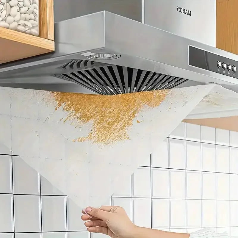 2026 NEW 12pcs Disposable Hood Oil Filter Paper Non-woven Cooker Hood Extractor Fan Filter Kitchen Hood Grease Anti Oil Cotton