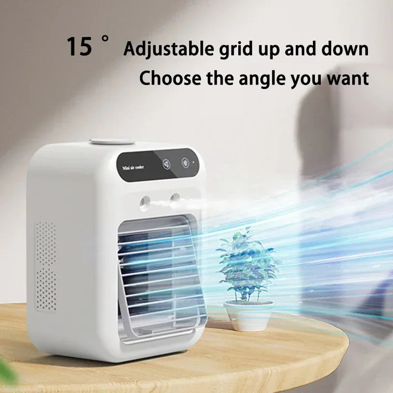 Portable Mini Desktop Air Cooler USB Rechargeable Personal Air Conditioner Fan Quiet Humidifying Mist Cooling For Home Office