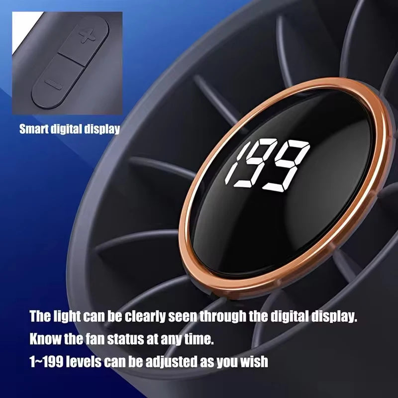 Hot New High Speed Folding Refrigeration Fan, Digital Display Mini Portable USB Charging Fan, High Wind Power Handheld Fan