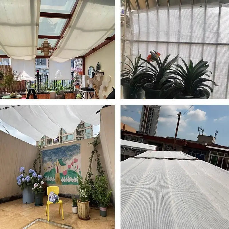 4Pin White Sunshade Net Outdoor Succulent Plants Shed Sun Shade Nets Garden Pergola Awning Anti-UV Car Shading Sails