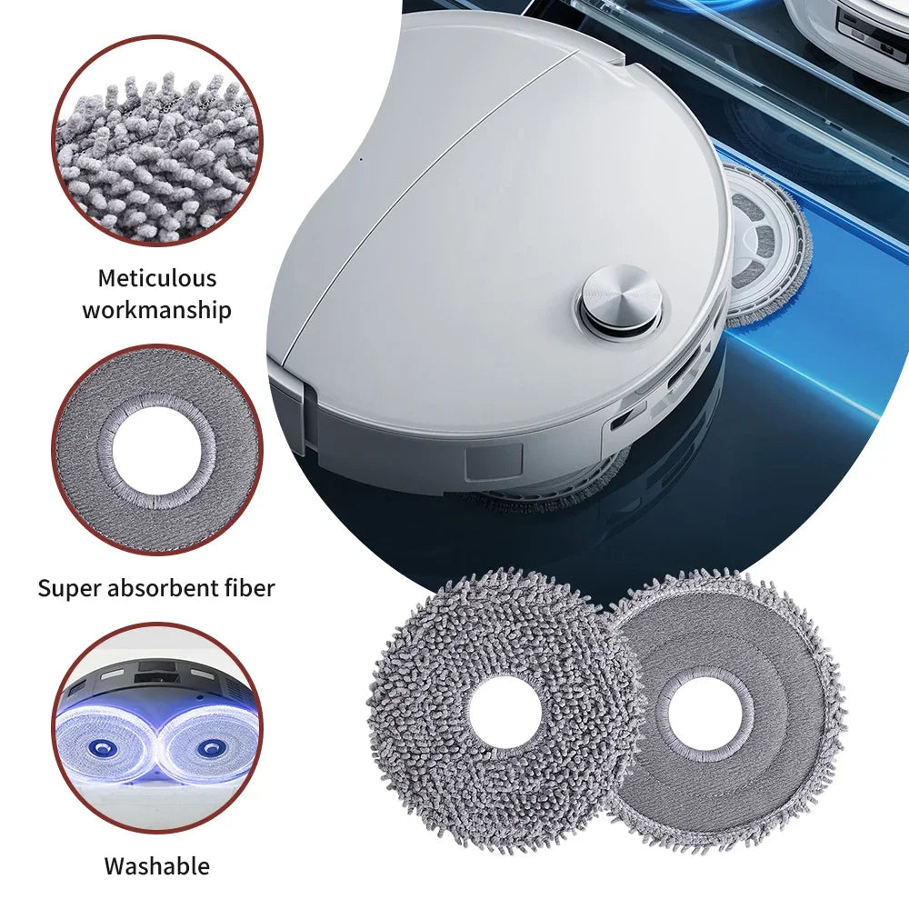 Mop Pads for Roborock G20s Ultra/P20 PRO/P10 PRO/Saros 10R/Qrevo Curv/Qrevo Edge/Q Revo/Qrevo MaxV/QV 35A Robot Vacuum Mopping