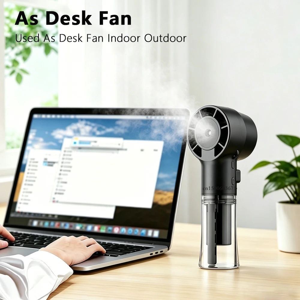 Portable Mini Humidifier Fan Neck Hanging Spray Fan Handheld Water Mist Fan Rechargeable Personal Hand Fan With Water Spray