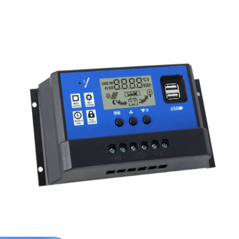 12V/24V 10A 30A Solar Charge Controller PWM & MPPT Dual Mode LCD Display Adjustable Timer Solar Panel Battery Regulator Hot Sale