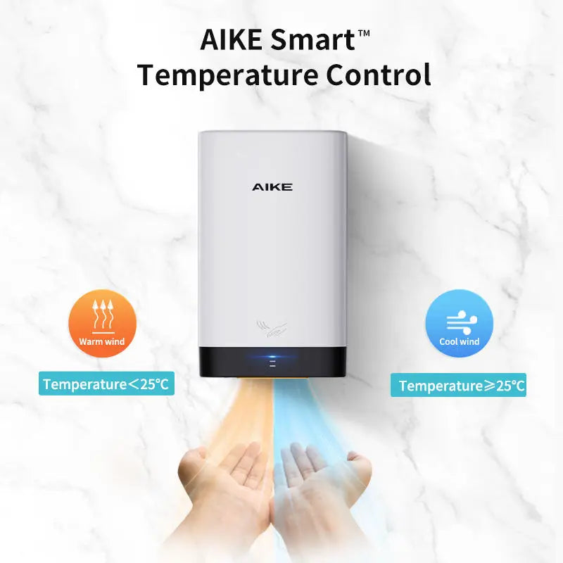 AIKE Automatic Wall Hand Dryers Portable Mini Hand Dryer Washroom Drying Hands 10-15s Quick Drying 900W 110V or 220V AK2822