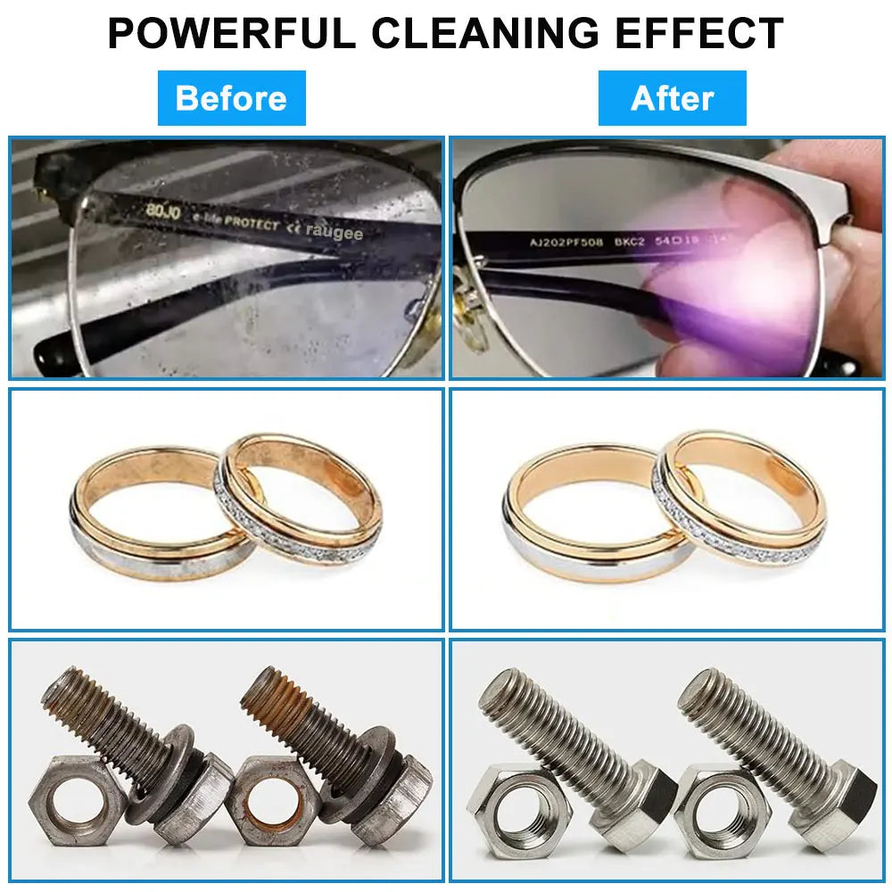 Ultrasonic Cleaner 40KHZ High Frequency Vibration Ultrasonic Washing Bath for Jewelry Watches Denture Glasses Ultrasonic Cleaner