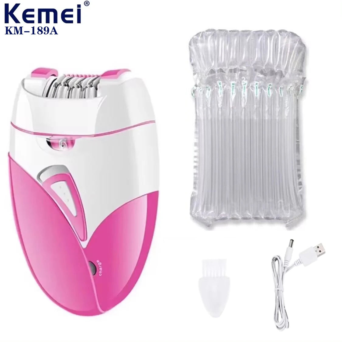 Kemei Women Epilator 2 Speed Setting Electric Hair Remover For Face，Body，Bikini Area，Arms，Legs KM-189A
