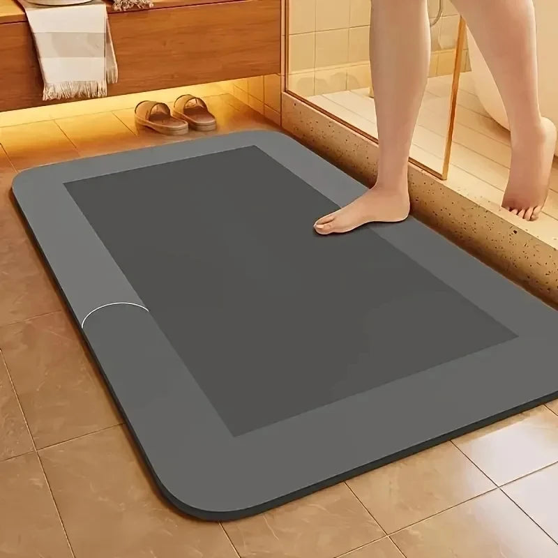 Diatomaceous Earth Bath Mat, Super Absorbent Non‑Slip Fast Drying Floor Mat for Shower Bathroom Bedroom Kitchen Laundry RV