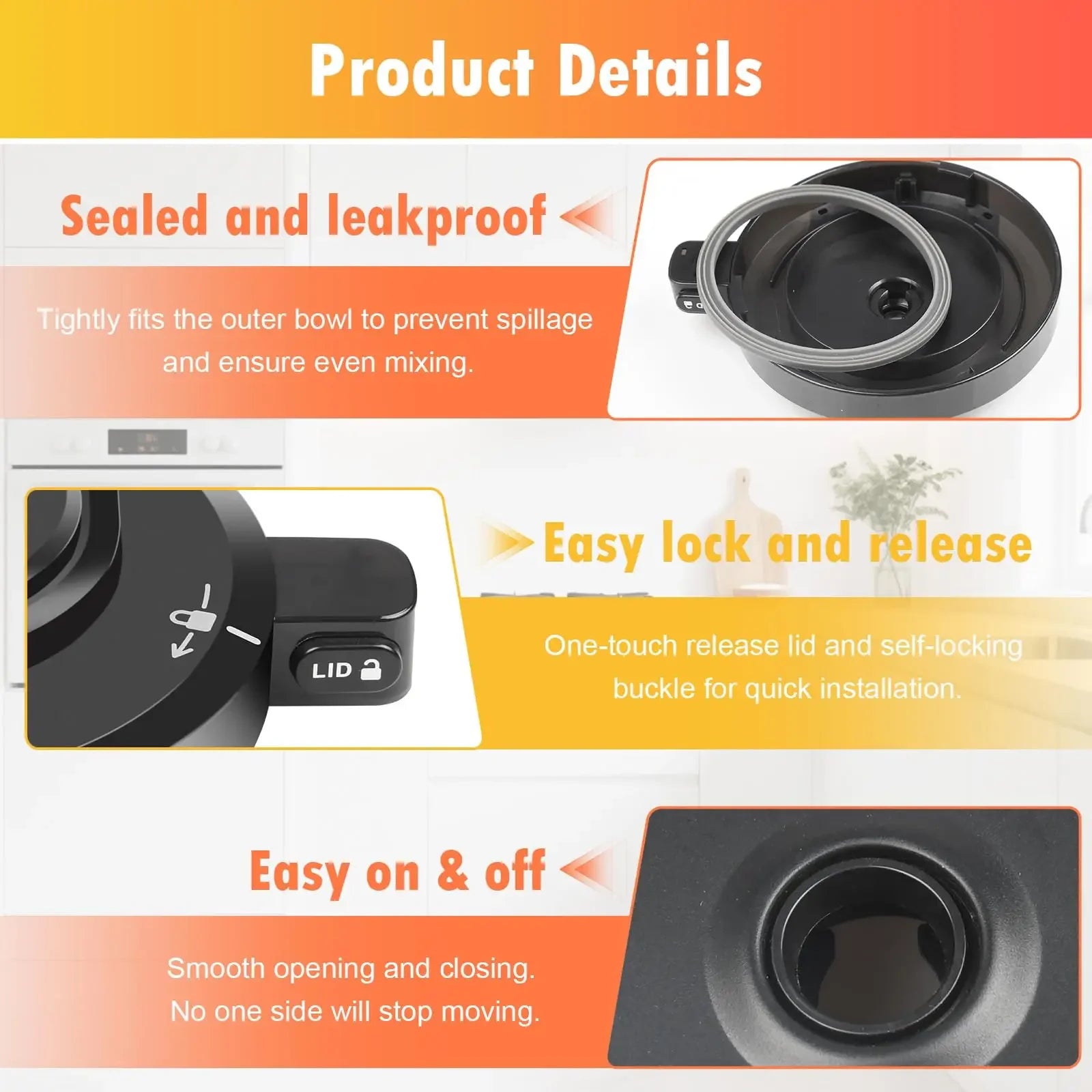 Ninja CREAMi Replacement Lid & Blade Set Compatible with NC300 NC301 NC299AMZ Series Ice Cream Maker Spare Parts