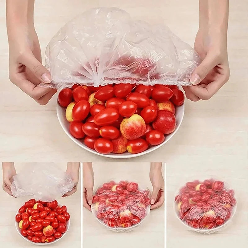 100Pcs Food Covers For Refrigerator Fresh-keeping Disposable Kitchen Plate Dustproof Cover Reusable Elastic Food Bowl Lid New
