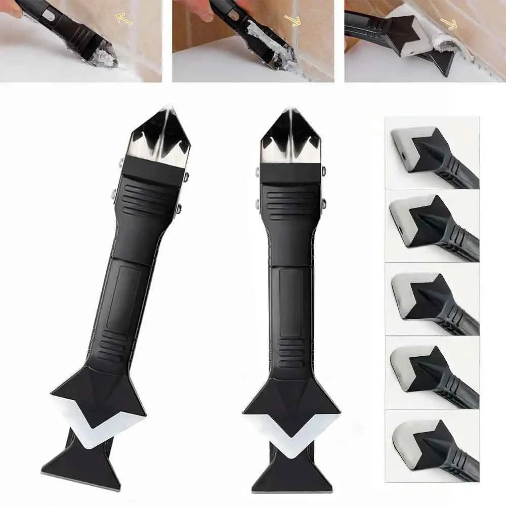 Silicone Caulking Tool Multi-functional Silicone Scraper Metal Head Shovel Glue Squeegee Glue Remover Tools Corner Painting Tool