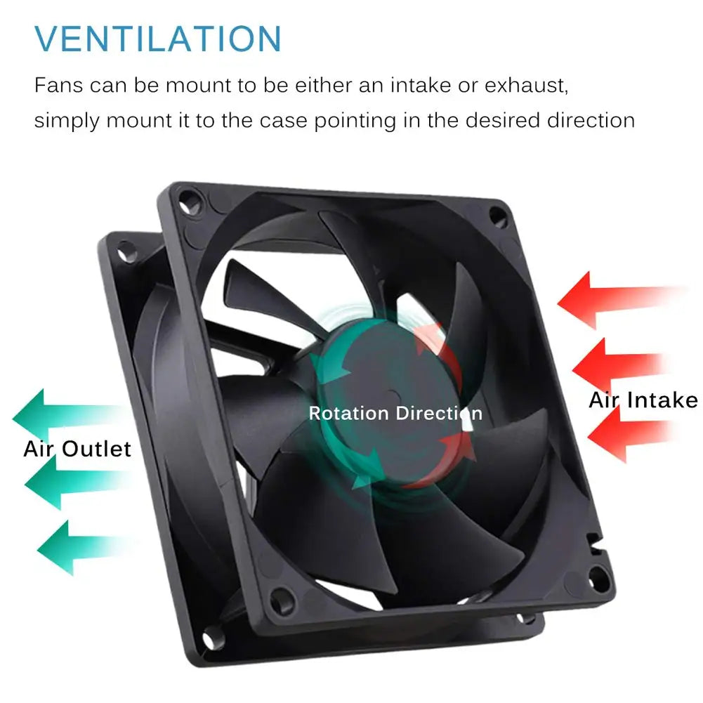 DC 12V 24V 8025 Fan 80mm X 80mm X 25mm Brushless Cooling Fan Replacement for Ball Bearing 80mm 25mm 2pin Fan Cooling PC Computer