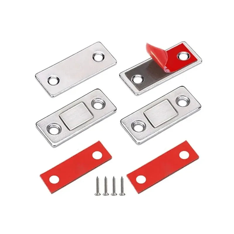 Ultra Thin Magnetic Cabinet Catches for Kitchen Closet - Strong Adhesive Drawer Magnet Lock Invisible Door Stopper
