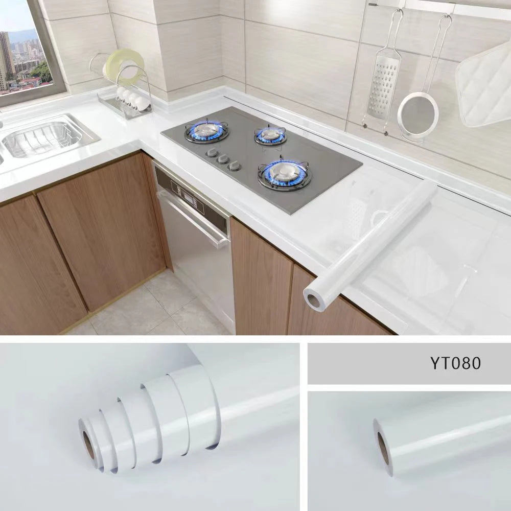 40cm Marble Kitchen Oil-Proof Film Stove Waterproof Self-Adhesive Wallpaper Countertop Bathroom Renovation Tile Wall Stickers