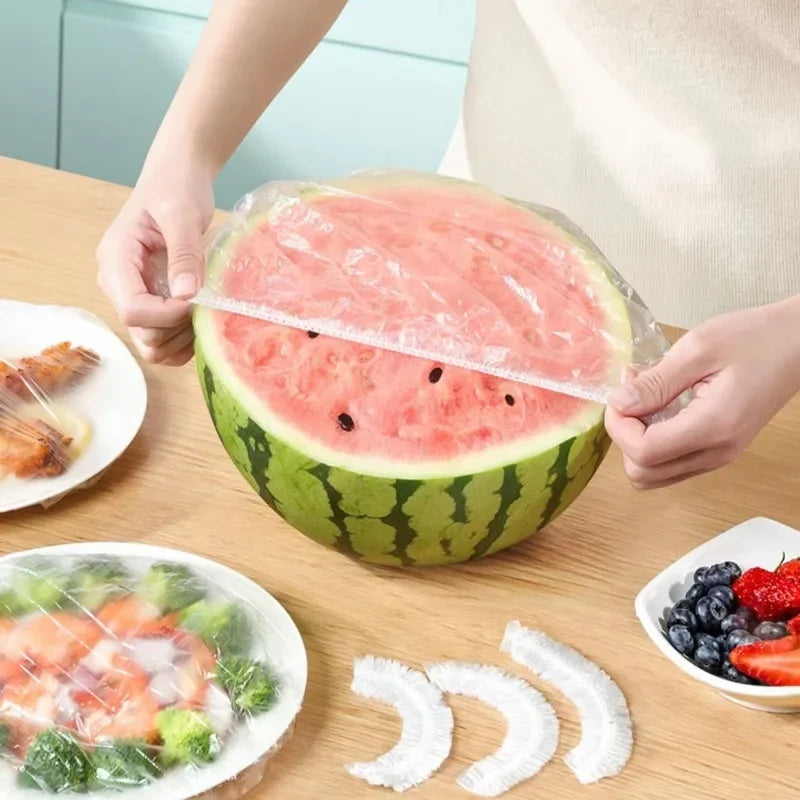 Reusable Disposable Food Cover Plastic Wrap Durable Elastic Food Lids for Bowls Elastic Plate Covers For Kitchen Food Saver Bag