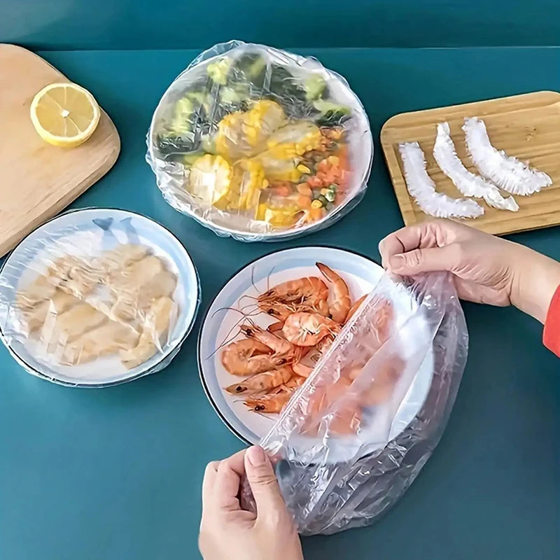 100Pcs Food Covers For Refrigerator Fresh-keeping Disposable Kitchen Plate Dustproof Cover Reusable Elastic Food Bowl Lid New