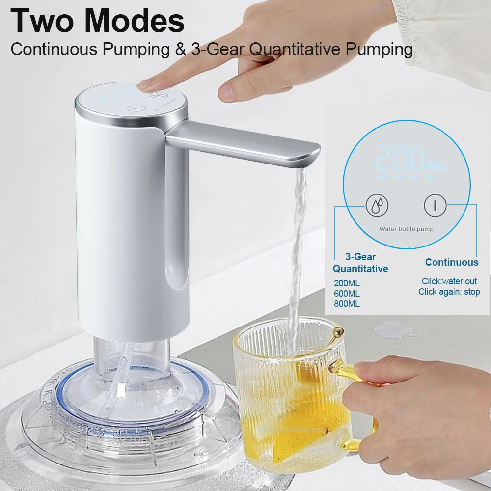 Electric Water Gallon Pump Foldable Automatic Water Dispenser 19 Liters Bottle Rechargeable Desktop Smart Drinking Water Pump