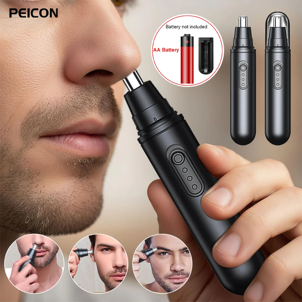 Electric Nose Hair Trimmer Battery Powered Travel Portable Nose Hair Cutter Mini Clipper For Men Eyebrow Ears Nose Hair Trimmer