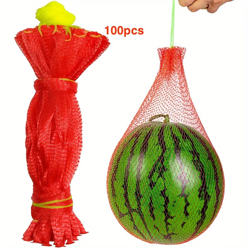 100 Pieces of  Heavy-Duty Plastic Garden Netting Suitable for Watermelon Vertical Planting and Hammock with Straps
