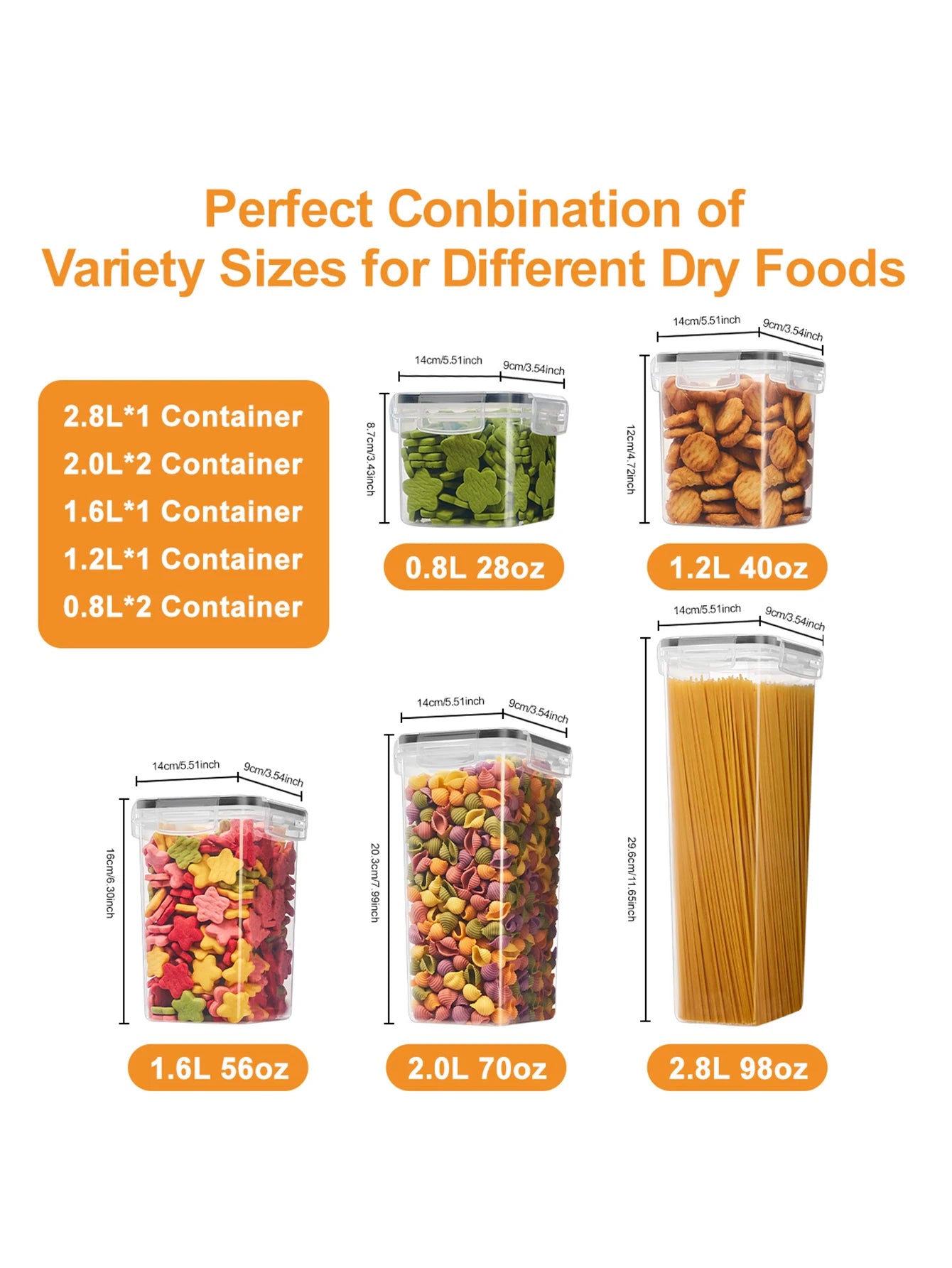 14pcs, Kitchen Gadgets, Sealed Pasta Boxes with Lids, Labels and Markings - Versatile Containers for Pasta, Dry Food,