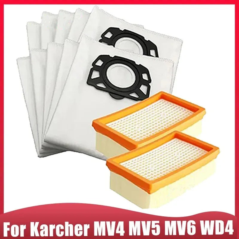For Karcher MV4 MV5 MV6 WD4 WD5 WD6 Vacuum Cleaner Spare Parts Dust Bags HEPA Filter Replacement Parts