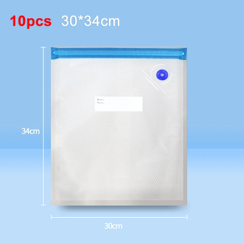 Vacuum Sealer Bags Vacuum Packaging Bag Food Reusable Vacuum Food Fresh Storage Bag BPA Free Vacuum Zipper Bags 10Pcs 30Pcs
