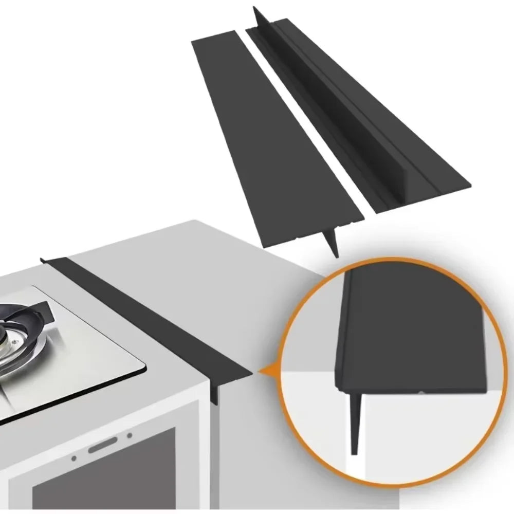 53cm Silicone Kitchen Stove Gap Cover Heat Resistant Anti-Oil Dust Water Seal for Gas Range Oven Countertop Sealing Strip